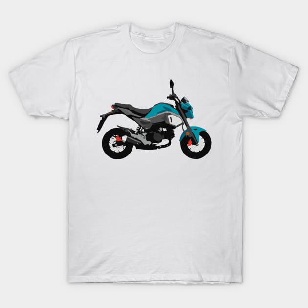 Motorcycle Honda Grom 2020 Blue Raspberry T-Shirt by WiredDesigns